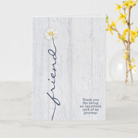 maisy vriend flower op hout bedankt kaart (Gele Bloem)