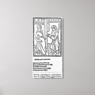 Maitre Pathelin en Guillemette Canvas Afdruk