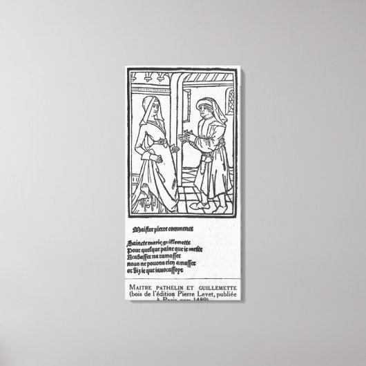 Maitre Pathelin en Guillemette Canvas Afdruk (Voorkant)