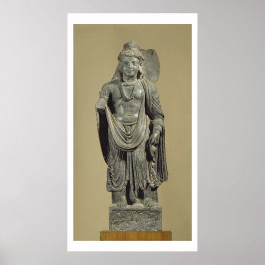 Maitreya, Gandhara (grijze schist) Poster (Voorkant)