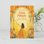 Maiyan uitnodigingen & Haldi uitnodigingen Digitaa (Staand voorkant)