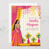 Maiyan uitnodigingen & Haldi uitnodigingen Haldi u (Voorkant / Achterkant)