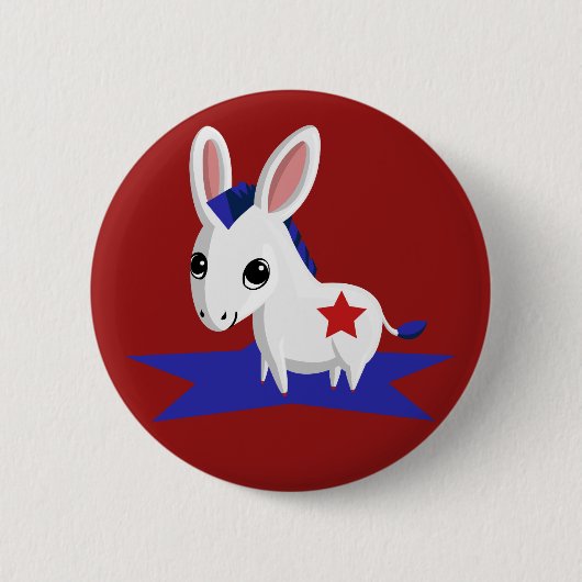 Maize de Democratische Donkey Ronde Button 5,7 Cm (Voorkant)