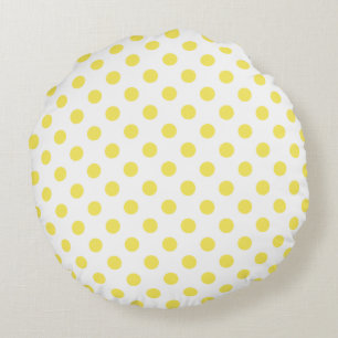 Maize Yellow Polka Dots Circles Rond Kussen