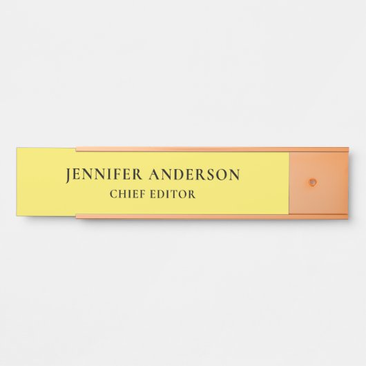 Maize Yellow Professional Modern Plain Minimalist Deurbordje (Voorkant)