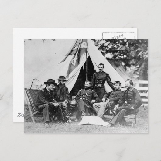 Maj. Gen. Philip Sheridan en zijn generaals 1864 Briefkaart (Voorkant / Achterkant)