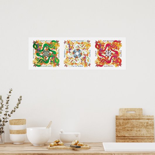 Maj Jongg Dragons Poster (Keuken)