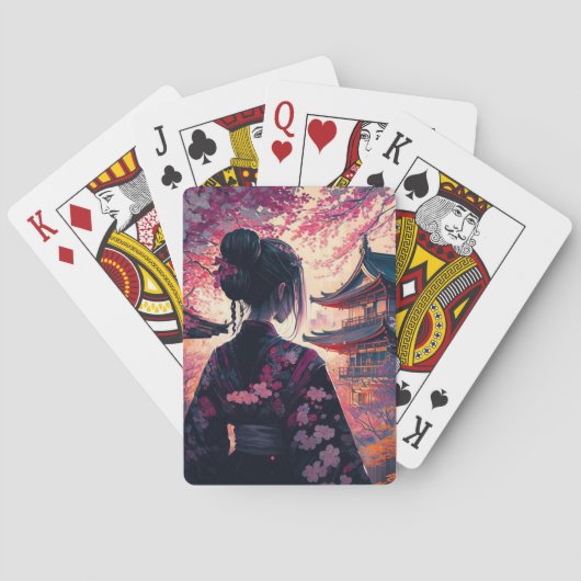 Maja Kirschblüten - Klassische Spielkarten Pokerkaarten (Achterkant)