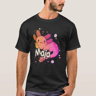MAJA - Mooie meisjesnaam met schattige AXOLOTL T-shirt
