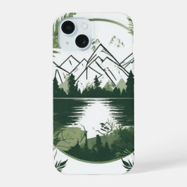Majestätische Berglandschaft – Natur in Grüntönen iPhone 15 Case
