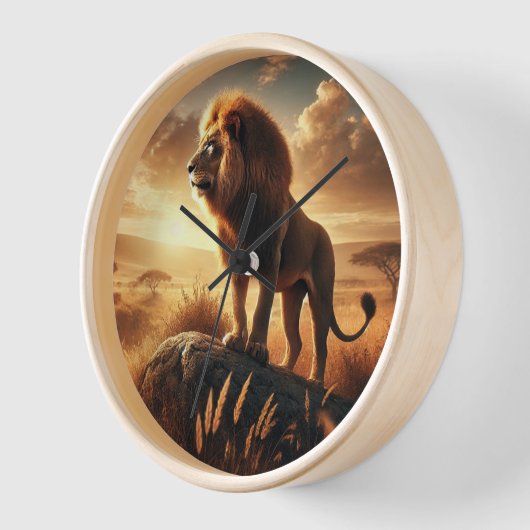 majestätischer Löwe steht stolz auf einem Felsen (Hoek)