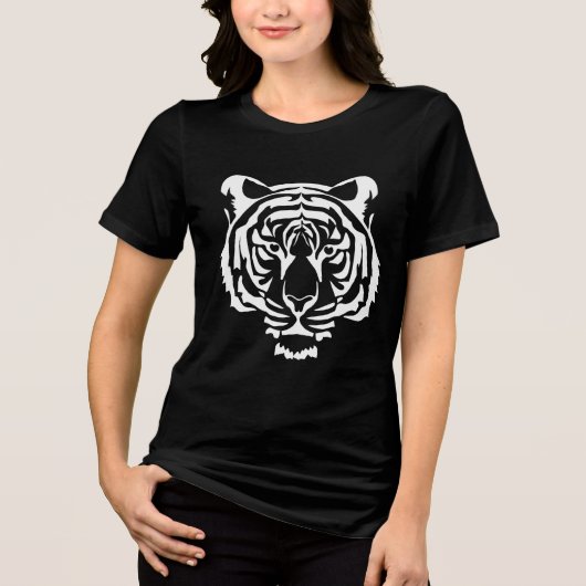 Majestätischer Tiger Tri-Blend Shirt (Voorkant)