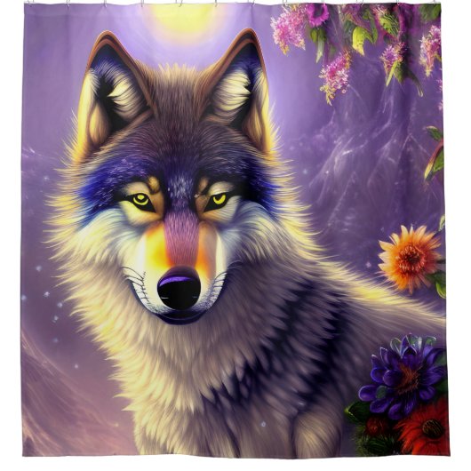 Majesteit de Wolf Douchegordijn (Voorkant)