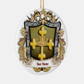 Majesteit Familie Crest Achternaam custom ornament (Rechts)