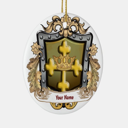 Majesteit Familie Crest Achternaam custom ornament (Rechts)