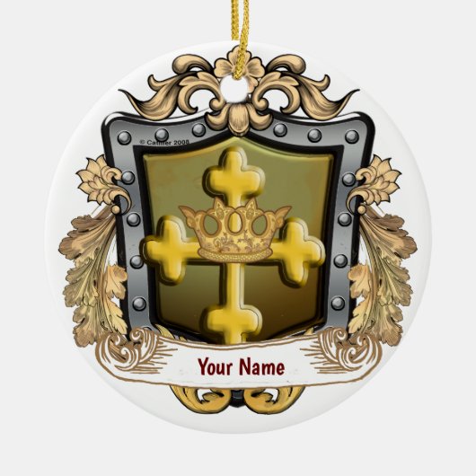 Majesteit Familiewapen Achternaam ornament (Voorkant)