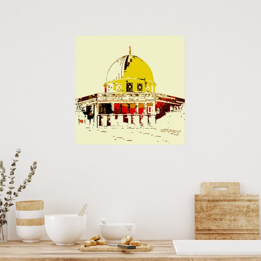 Majesteit in goud: de koepel van de rots reizen poster (Keuken)