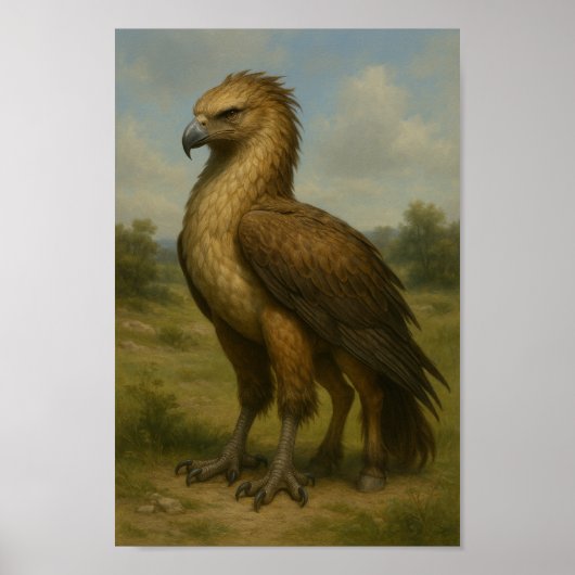 Majesteit in het wild - Hippogriff in een weide Poster (Voorkant)