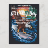 Majesteit in vlucht: Arend zweeft over vis Briefkaart (Voorkant)