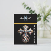 Majesteit onthuld: Adelaar stijgt boven kruis Briefkaart (Staand voorkant)