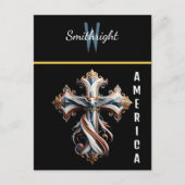 Majesteit onthuld: Adelaar stijgt boven kruis Briefkaart (Voorkant)