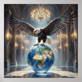 Majesteit over de glazen bol poster