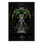 Majesteit Trilia Fractal Fantasy Portrait BLK Perfect Poster (Voorkant)