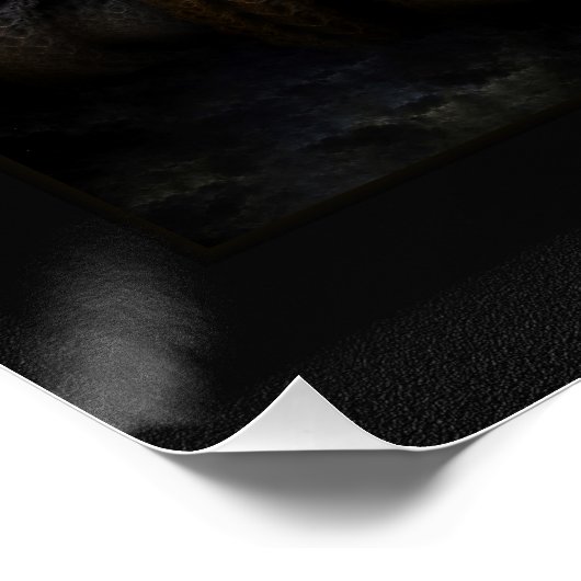 Majesteit Trilia Fractal Fantasy Portrait BLK Perfect Poster (Hoek)