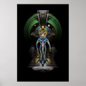 Majesteit Trilia Fractal Fantasy Portrait BLK Poster (Voorkant)