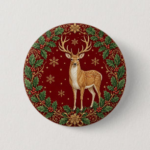 Majesteit van de scharlaken winter ronde button 5,7 cm