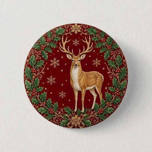 Majesteit van de scharlaken winter ronde button 5,7 cm (Voorkant)