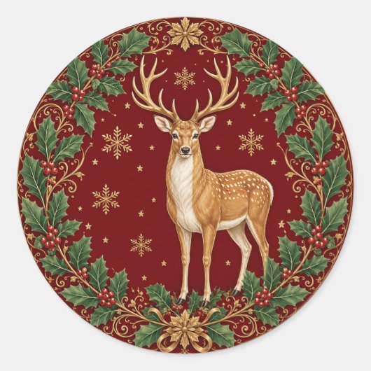 Majesteit van de scharlaken winter ronde sticker (Voorkant)
