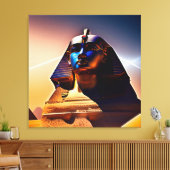 Majesteit van de Sphinx-oude Egyptische muur Canvas Afdruk (Insitu (Woonkamer))
