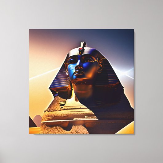 Majesteit van de Sphinx-oude Egyptische muur Canvas Afdruk (Voorkant)