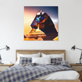 Majesteit van de Sphinx-oude Egyptische muur Canvas Afdruk (Insitu (Slaapkamer))