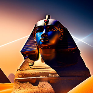 Majesteit van de Sphinx-oude Egyptische muur Canvas Afdruk