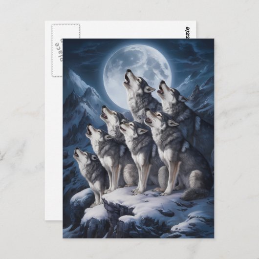 Majesteit van de Wolf Moon Briefkaart (Voorkant / Achterkant)