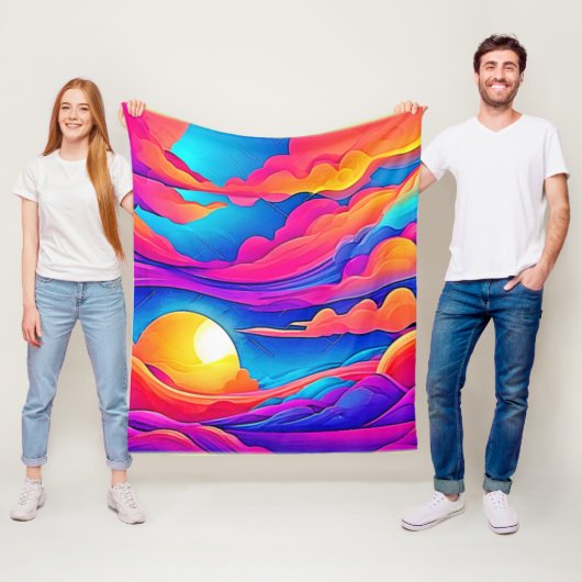 Majesteit van een zonsondergang fleece deken (In situ)