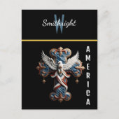 Majesteit van Geloof: Adelaar stijgt boven kruis Briefkaart (Voorkant)