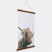 Majesteits hoogland koe hangend wandkleed (Gebogen)
