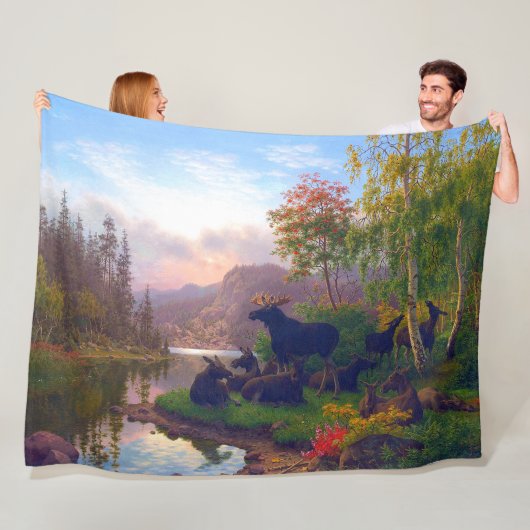 Majesteits in een Zweeds Autumn Landschap Fleece Deken (In situ)
