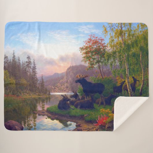 Majesteits in een Zweeds Autumn Landschap Sherpa Deken (Voorkant (horizontaal))