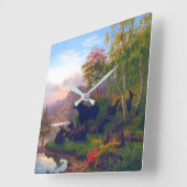 Majesteits in een Zweeds herfstlandschap Vierkante Klok (Hoek)