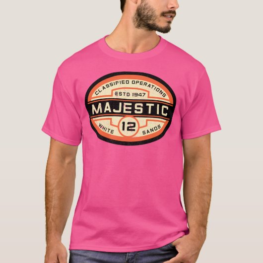 Majestic 12 ovaal Logo (Sinaasappel) T-shirt (Voorkant)