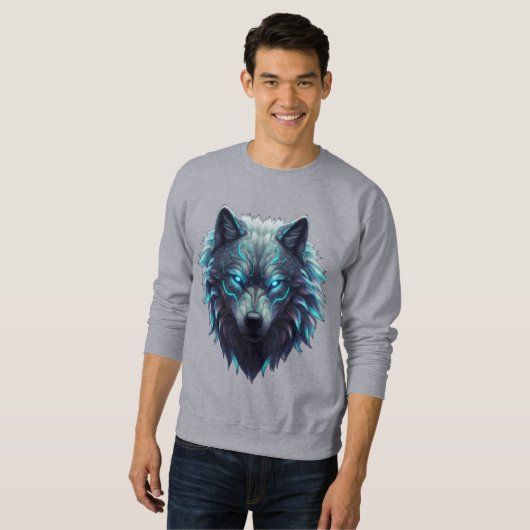 Majestic 3D Wolf Graphic T-shirt – Cyberpunk Fores (Voorkant volledig)