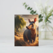 Majestic Aardvark in Serene Field Briefkaart (Staand voorkant)