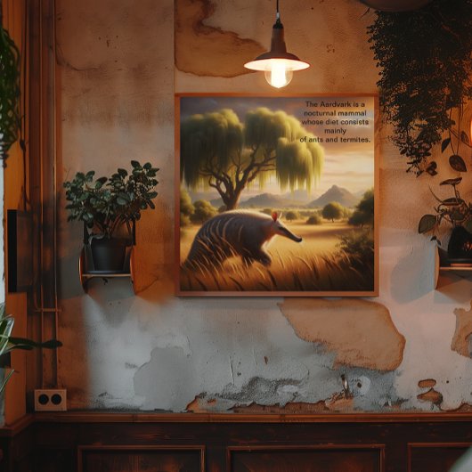 Majestic Aardvark in zonovergoten veld Poster