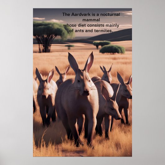 Majestic Aardvark Roam de aride vlakten Poster (Voorkant)