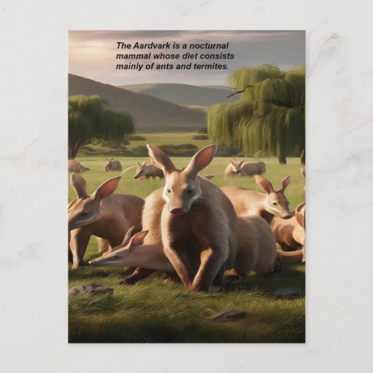 Majestic Aardvark Roaming groen landschap Briefkaart (Voorkant)