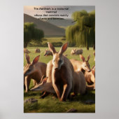 Majestic Aardvark Roaming groen landschap Poster (Voorkant)